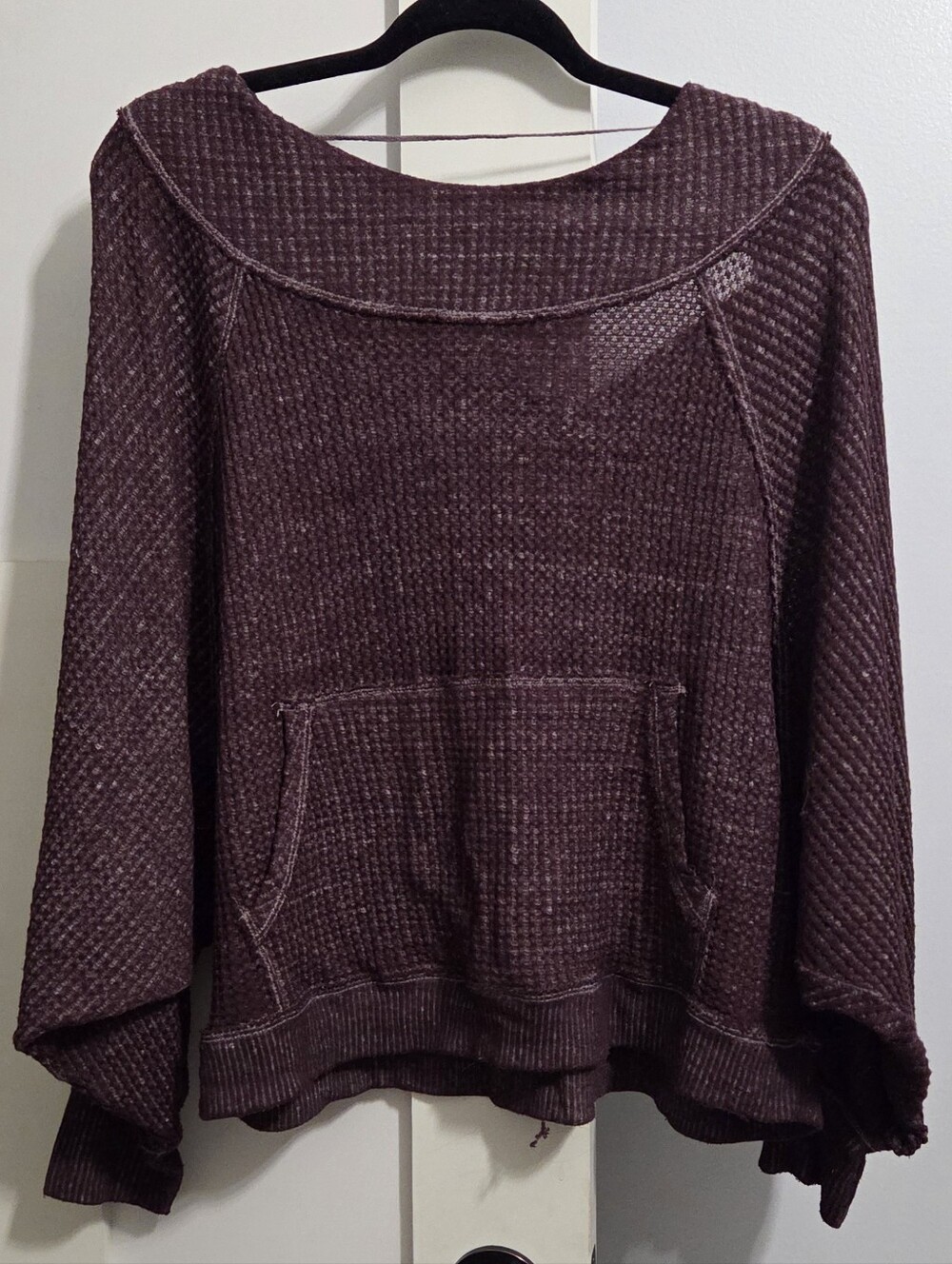We The Free - Oversized Waffle-Knit Scoop Neck Sweater
